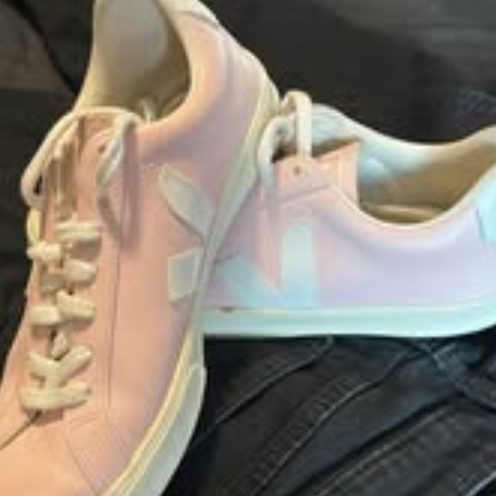 Veja Iridescent Pink and White Sneakers